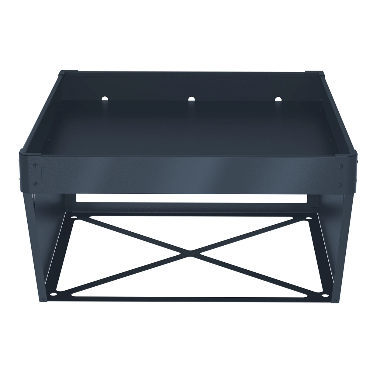 Mährobotergarage als Hochbeet in Anthrazit, leere Frontalansicht