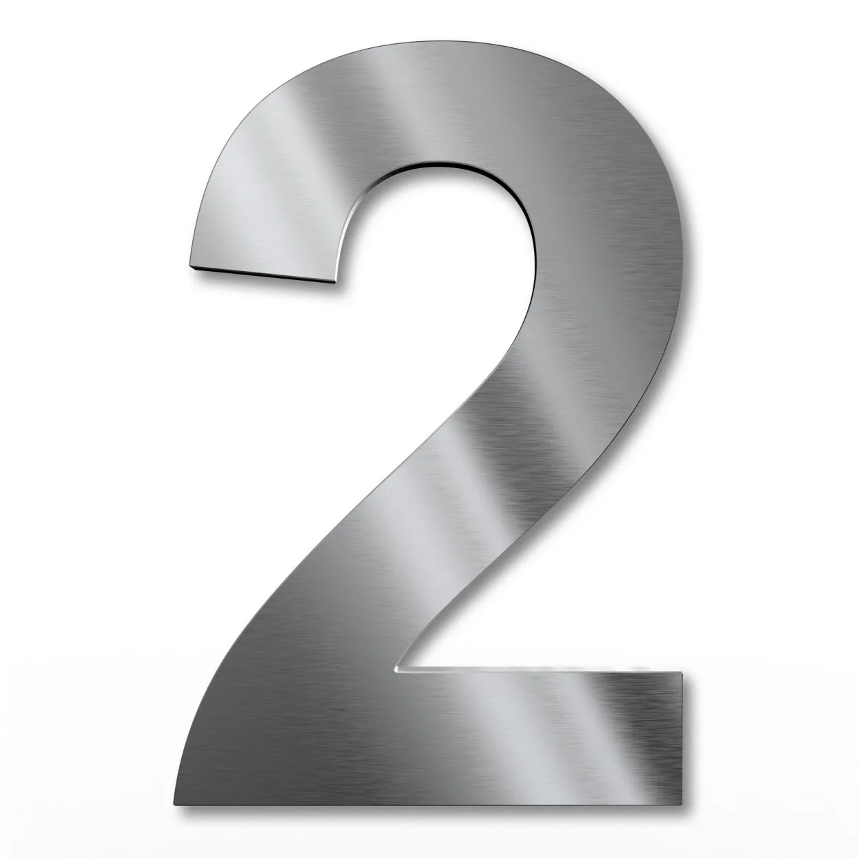 UV-beständige 15 cm Edelstahl-Hausnummer 2, witterungsbeständig und pflegeleicht, modernes Design