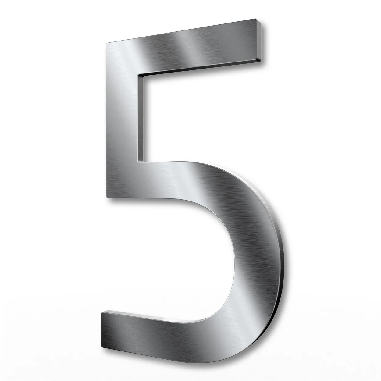Edelstahl-Hausnummer 5 in 15 cm Höhe, modernes Design, witterungsbeständig und pflegeleicht
