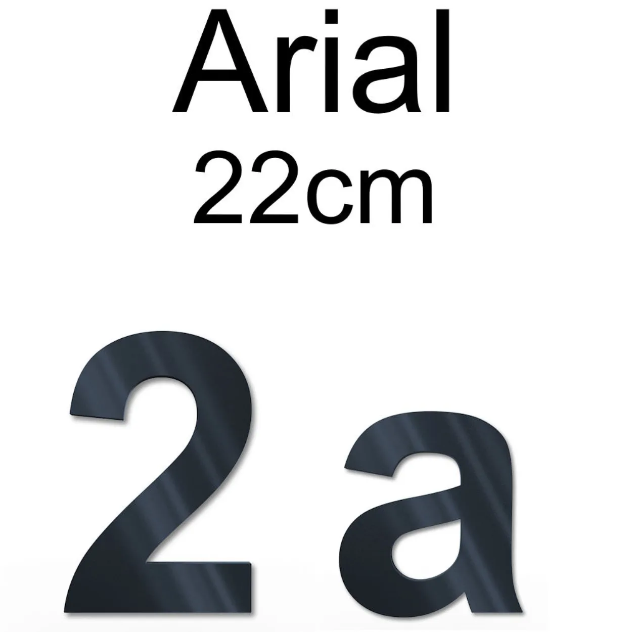 Hausnummer 22cm massiv Stahl RAL7016 | Arial