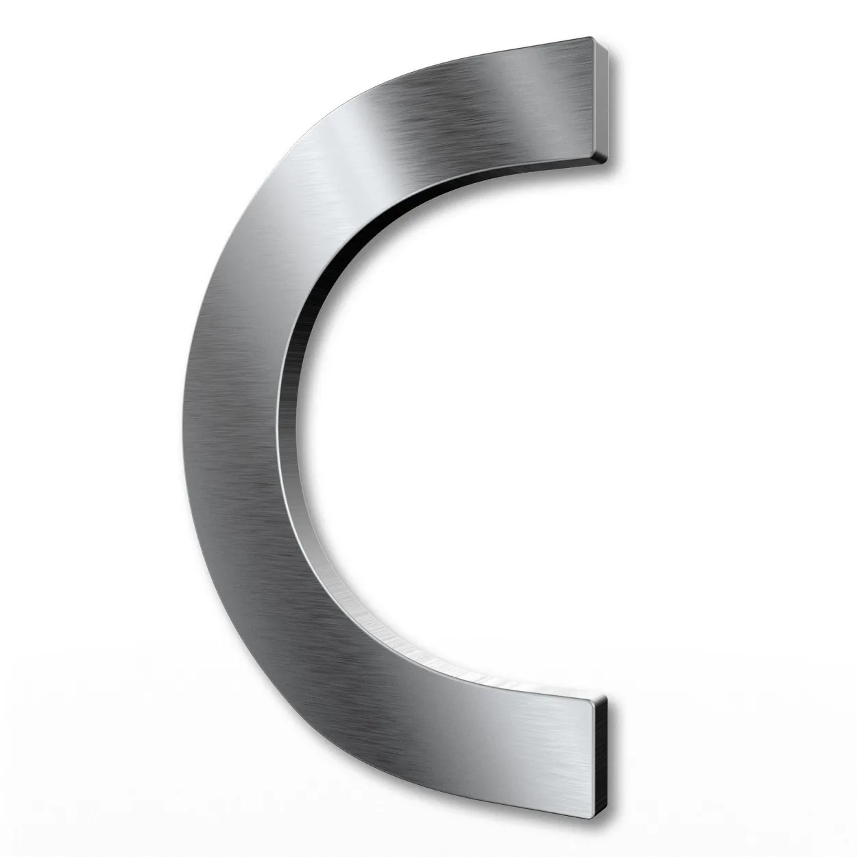 Edelstahl-Hausnummer c in 22 cm Höhe, modernes Design, witterungsbeständig und pflegeleicht