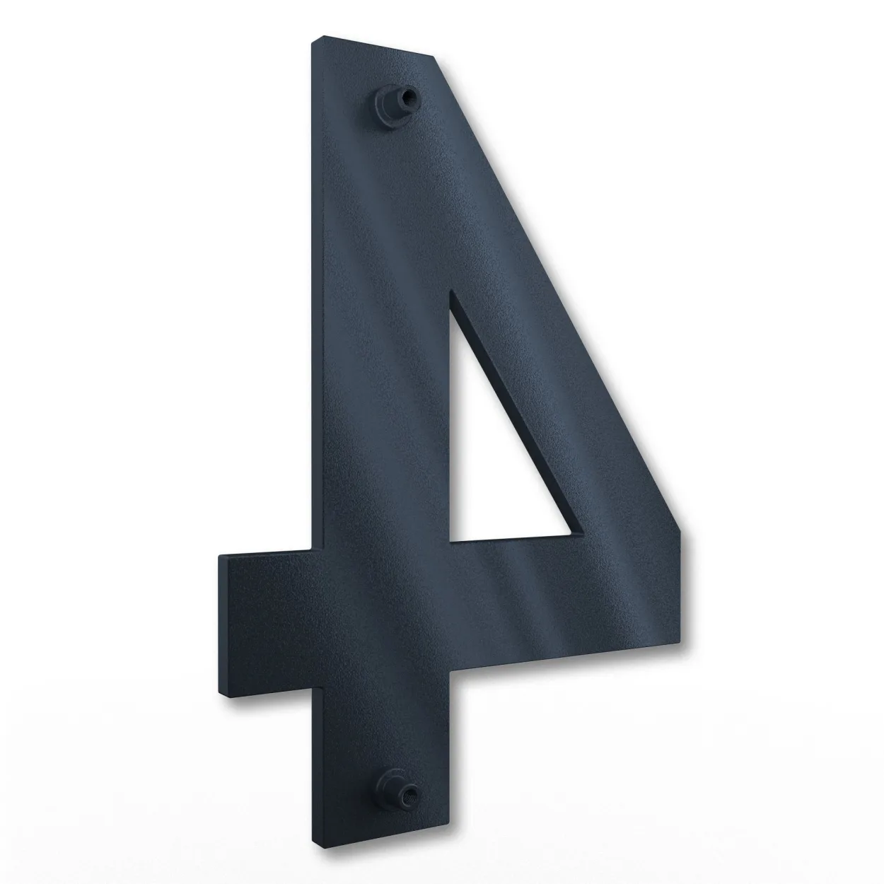 Pflegeleichte Edelstahl-Hausnummer 4, rostfrei und witterungsbeständig, modernes Design für außen in 22 cm RAL 7016