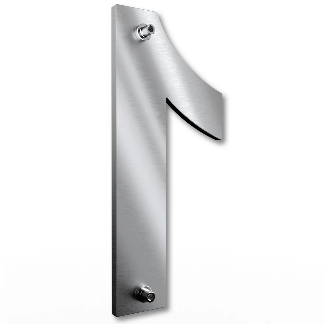 Pflegeleichte Edelstahl-Hausnummer 1, rostfrei und witterungsbeständig, modernes Design für außen in 22 cm – Arial