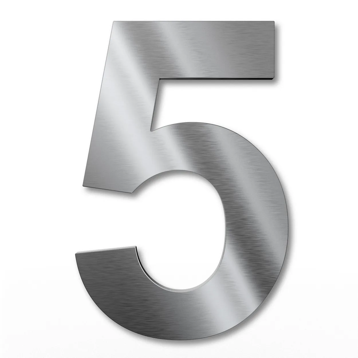UV-beständige 15 cm Edelstahl-Hausnummer 5, witterungsbeständig und pflegeleicht, modernes Design