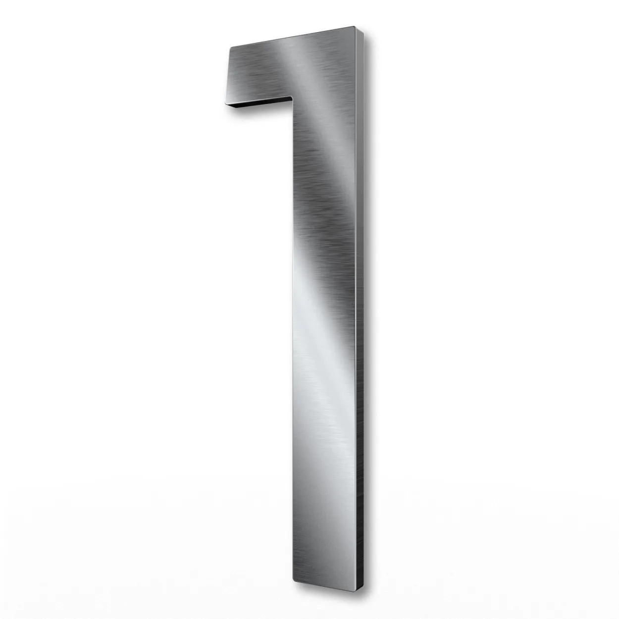 Edelstahl-Hausnummer 1 in 15 cm Höhe, modernes Design, witterungsbeständig und pflegeleicht