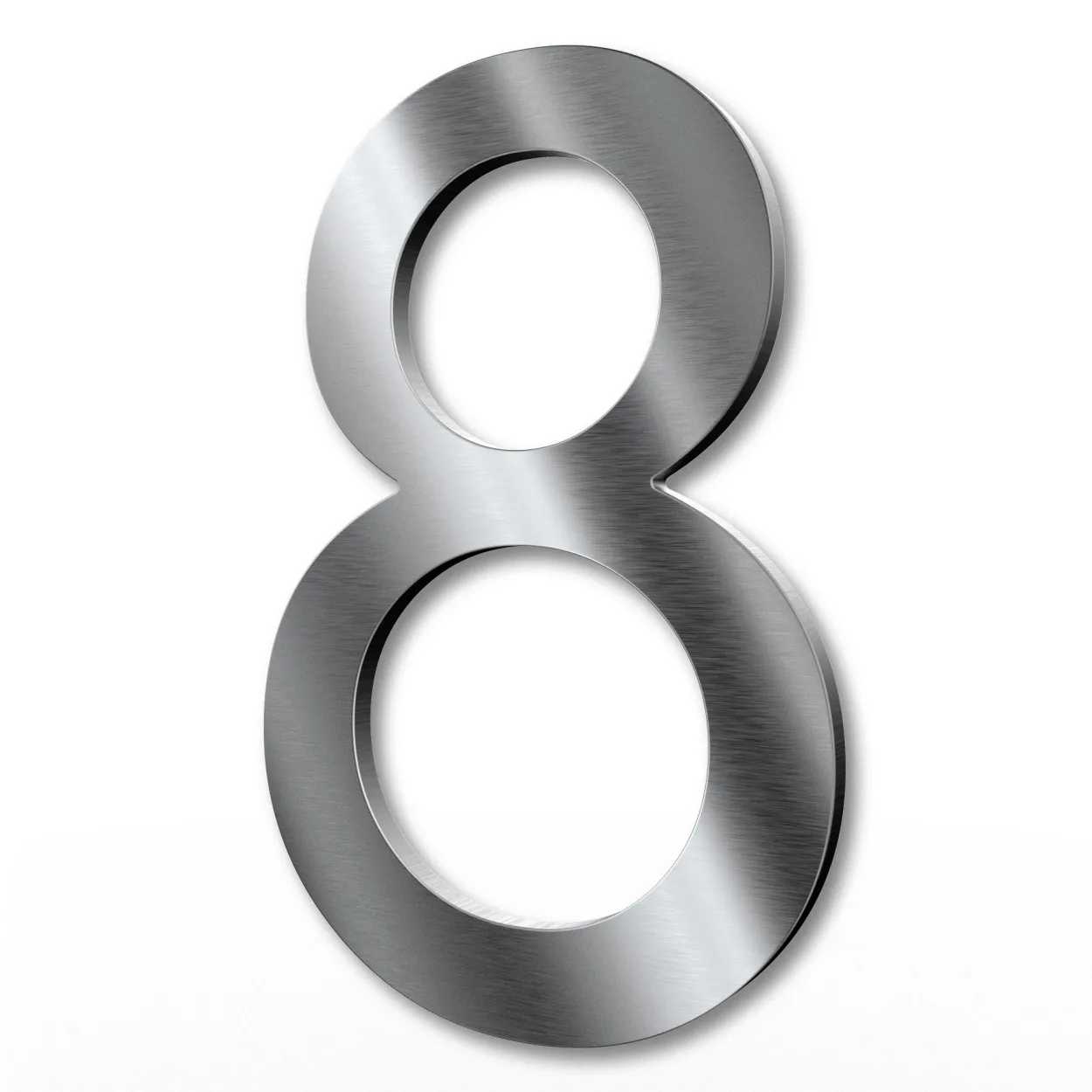 Edelstahl-Hausnummer 8 in 15 cm Höhe, modernes Design, witterungsbeständig und pflegeleicht