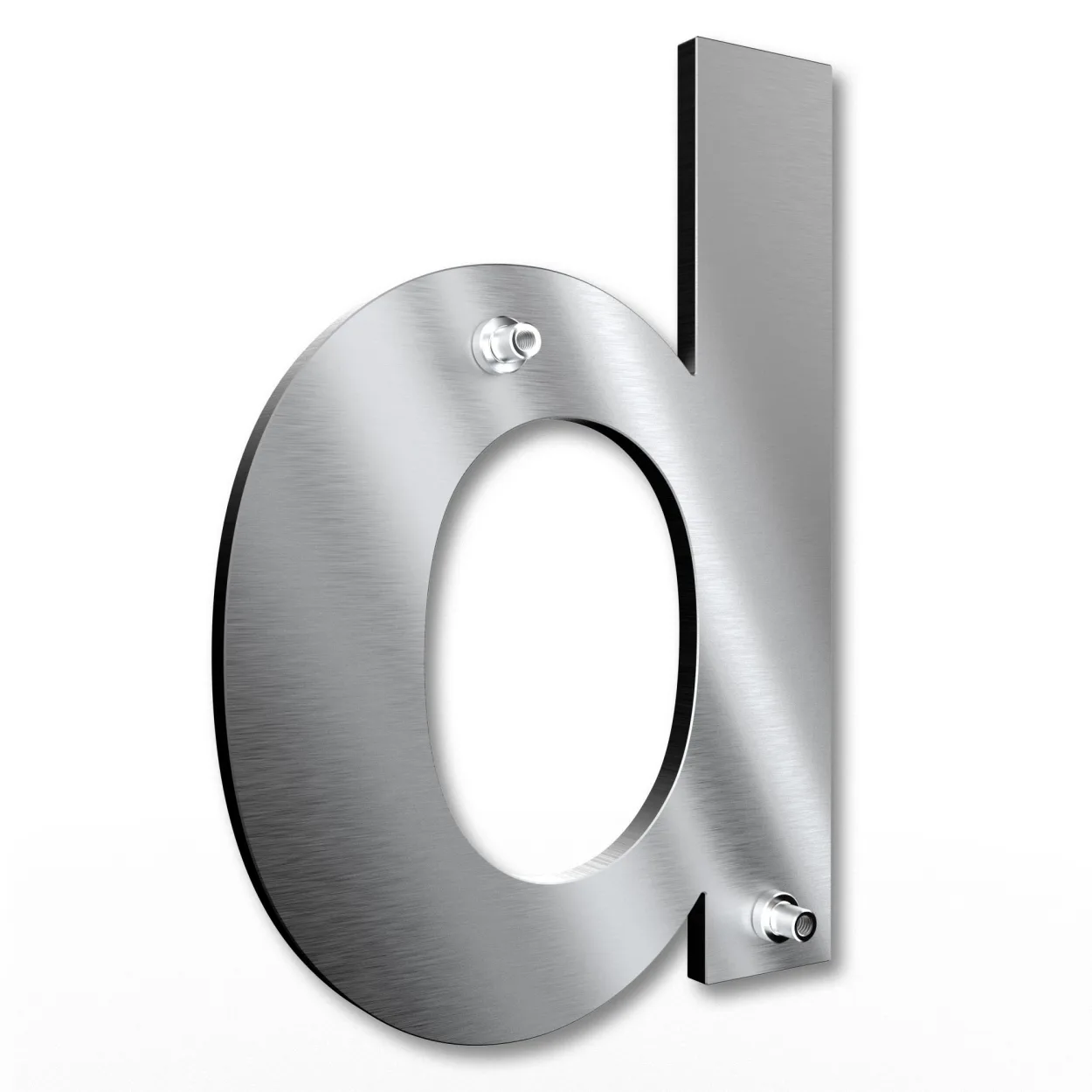 Pflegeleichte Edelstahl-Hausnummer b, rostfrei und witterungsbeständig, modernes Design für außen in 15 cm