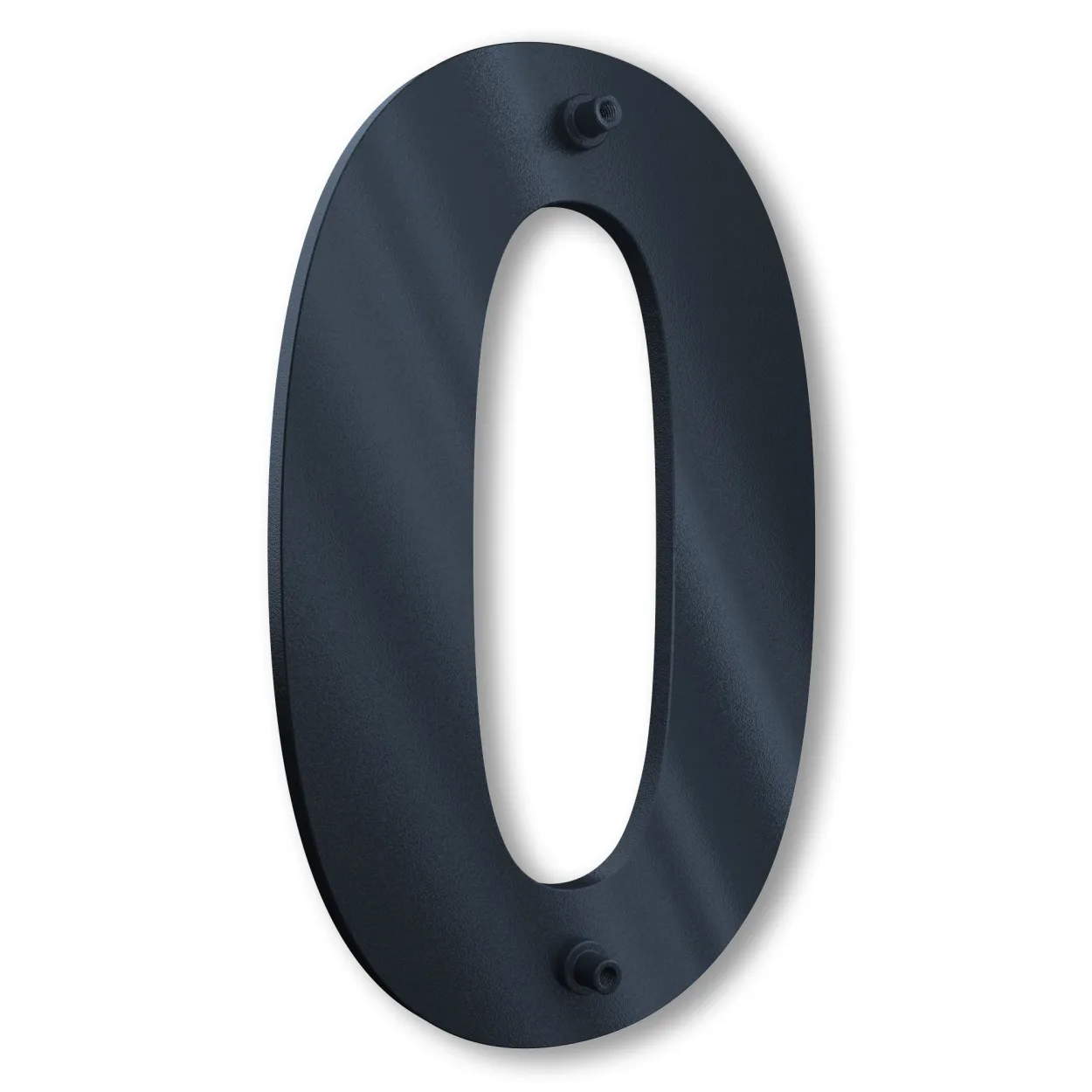 Pflegeleichte Edelstahl-Hausnummer 0, rostfrei und witterungsbeständig, modernes Design für außen in 15 cm RAL 7016