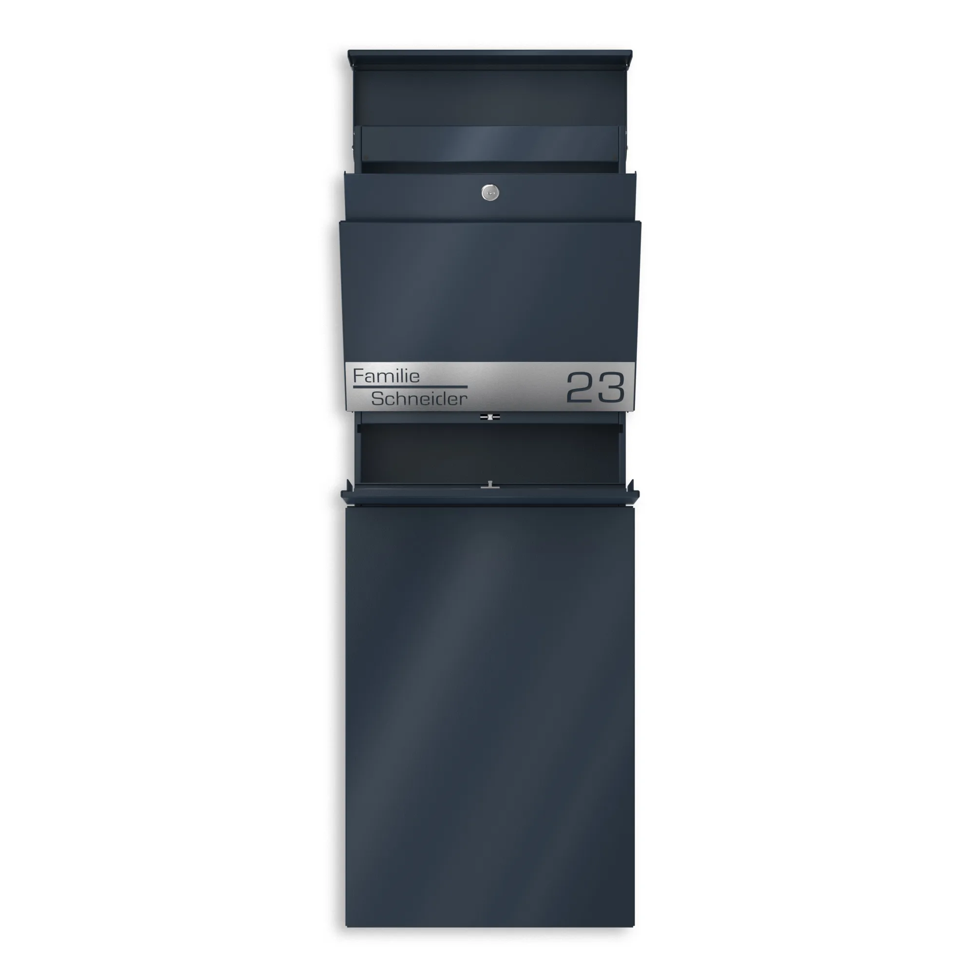 Personalisierbarer Standbriefkasten mit Zeitungsfach freistehend | Capella