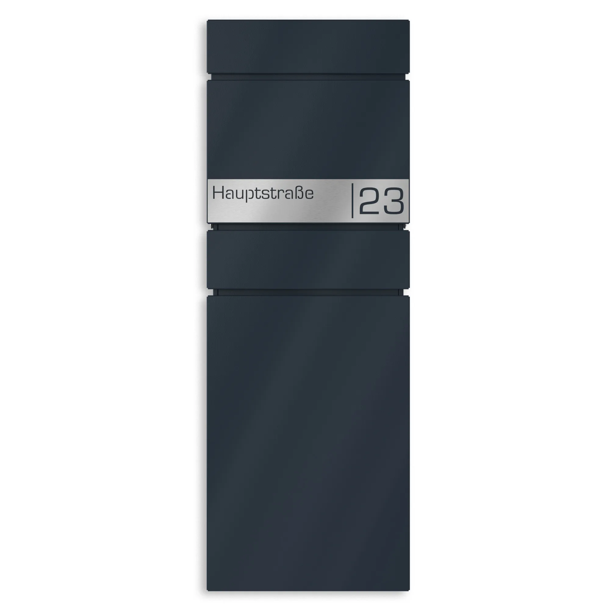 Freistehender Standbriefkasten mit Zeitungsfach und Edelstahl Namensschild | Capella