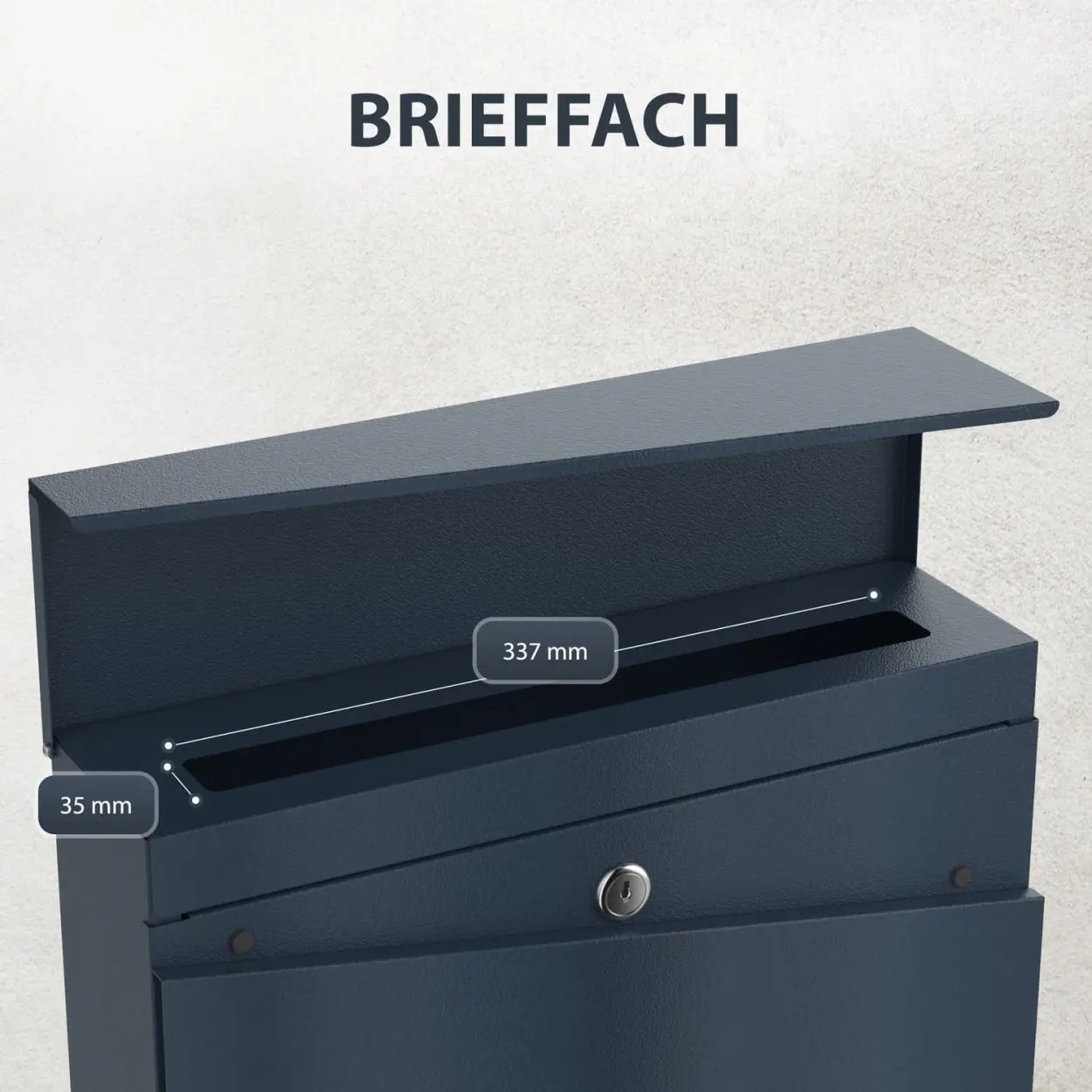 Funkbriefkasten Funk mit großer Briefkasten Funkschlitz und Klappe für sicheres Einwerfen von Briefen Laserschnitt