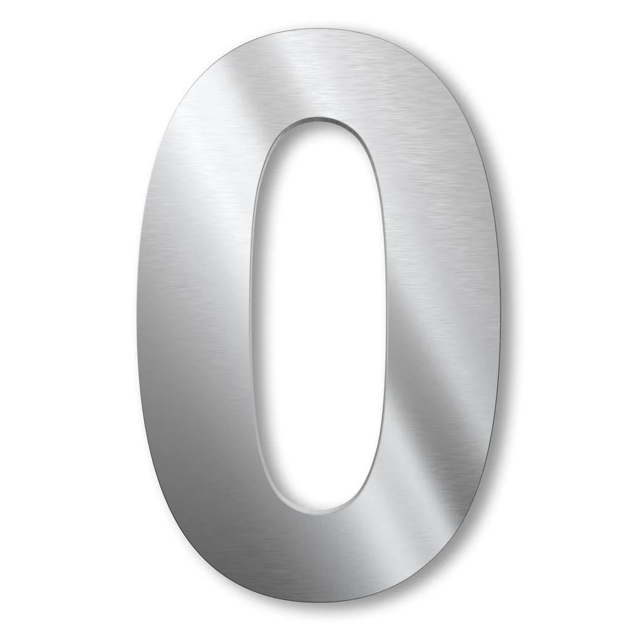 UV-beständige 15 cm Edelstahl-Hausnummer 0, witterungsbeständig und pflegeleicht, modernes Design
